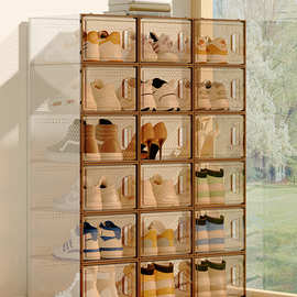aj鞋墙鞋子收纳盒球鞋鞋柜塑料网红鞋架神器防尘门口透明鞋盒
