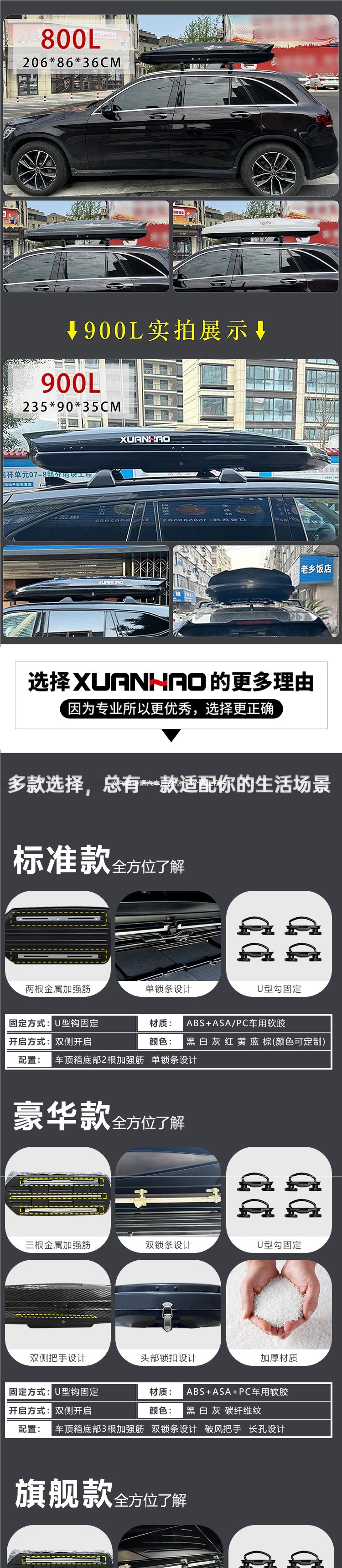 Universal roof luggage box for SUVs, suitable for Boyue, T-Roc, Tiguan, Aion Y, car travel luggage rack, off-road accessories