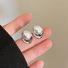 Retro advanced earrings from pearl, small design silver needle, French retro style, high-quality style