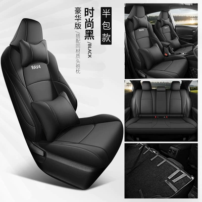 Cover Full Fuel Version Dual, Modelə uyğun (Original) oturacaq örtükləri - fashion-black-deluxe-edition-back-half-pack-toyota-rav4-rong-fang