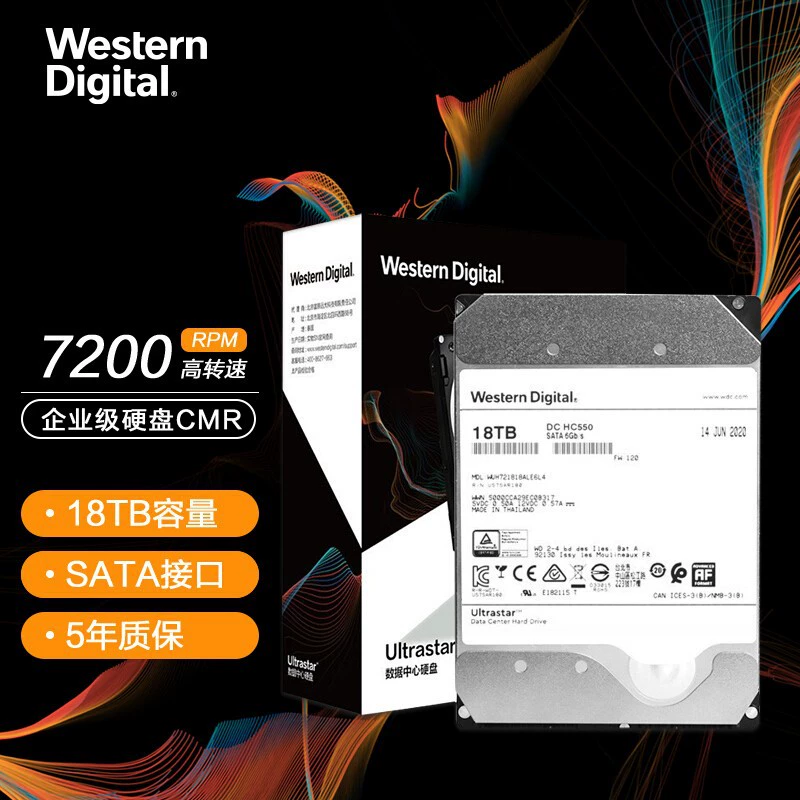 Оригинальный NAS-дисковый накопитель класса enterprise для WD, настольный, 7200 об/мин, 18 ТБ, гелий
