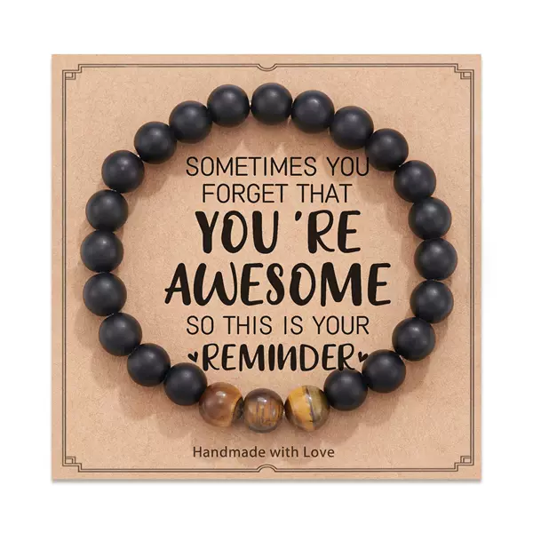 Cross-Border New Hot-Selling Amethyst Love Bracelet Pink Zebra Obsidian Volcanic Stone Rhodolite Bracelet Hand Beads
