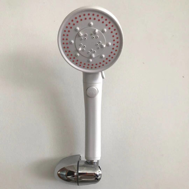 New Three-speed Water Stop Shower Supercharged Water-saving Electroplated Black Matte Hand-held Nozzle