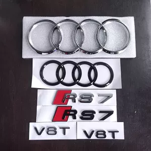 Audi RS7 A7 ön barmaqlıq, dörd halqa, V8T yan, qara arxa emblem