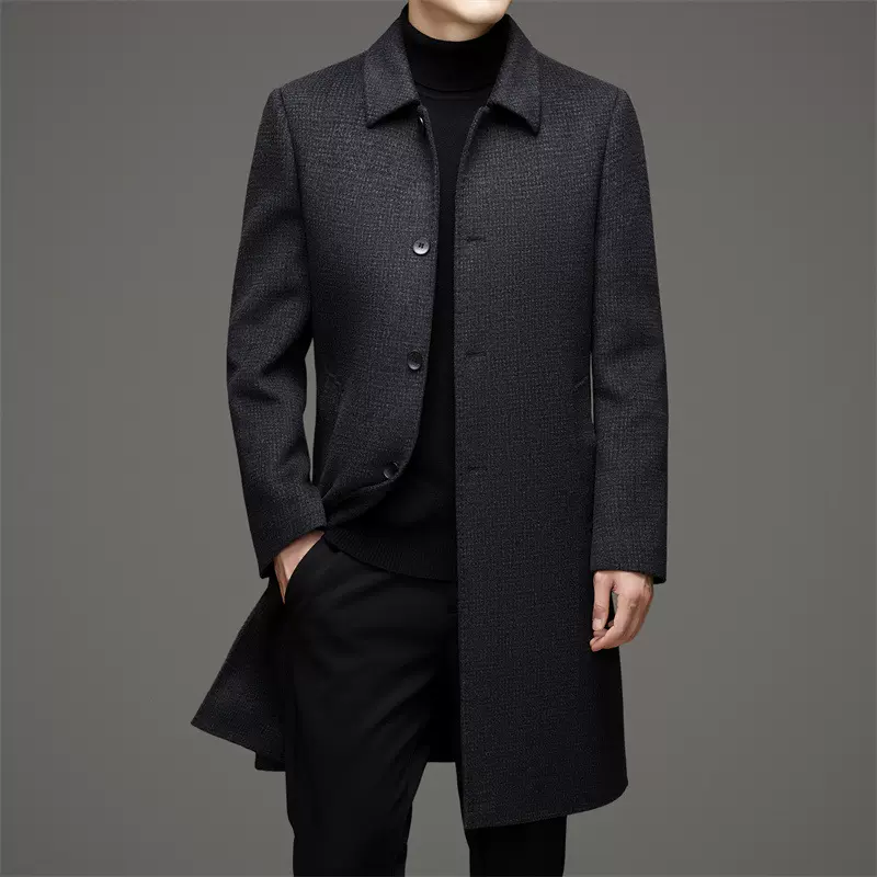 双面尼可拆卸内胆男士羊毛大衣中年商务休闲毛呢中长款外套男风衣