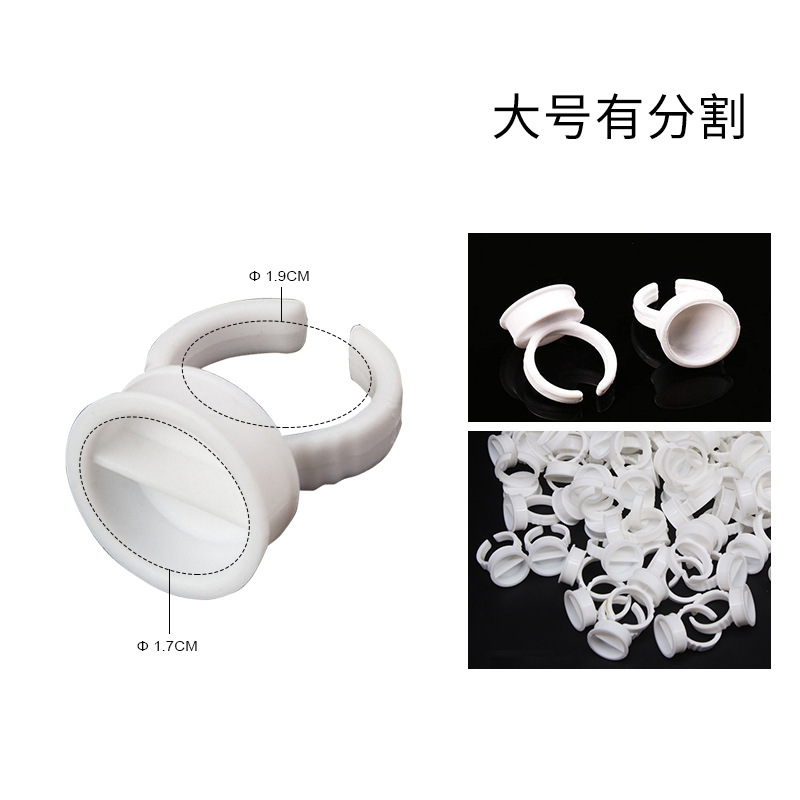 Fábrica de injerto de pestañas florecer taza de cristal dividida taza de anillo de pegamento circular en forma de corazón soporte de anillo de pegamento taza al por mayor