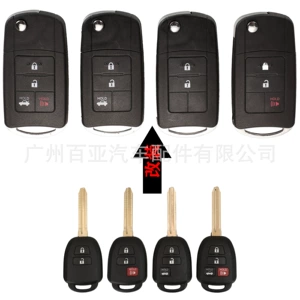 2/3/4 Düyməli Toyota Camry Corolla Qatlanan Pult Açar Korpusu TOY43