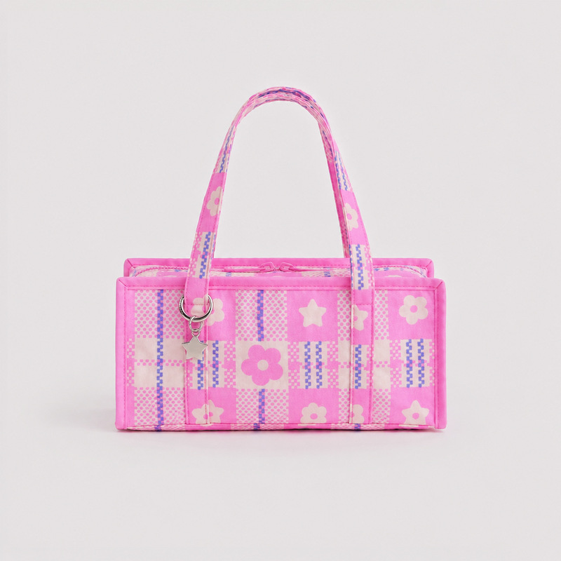 Niche Design Plaid Nylon Bag, Creative and Fashionable Shoulder Underarm Bag, Large Capacity Handbag for Women, Cross-Border Hot Item