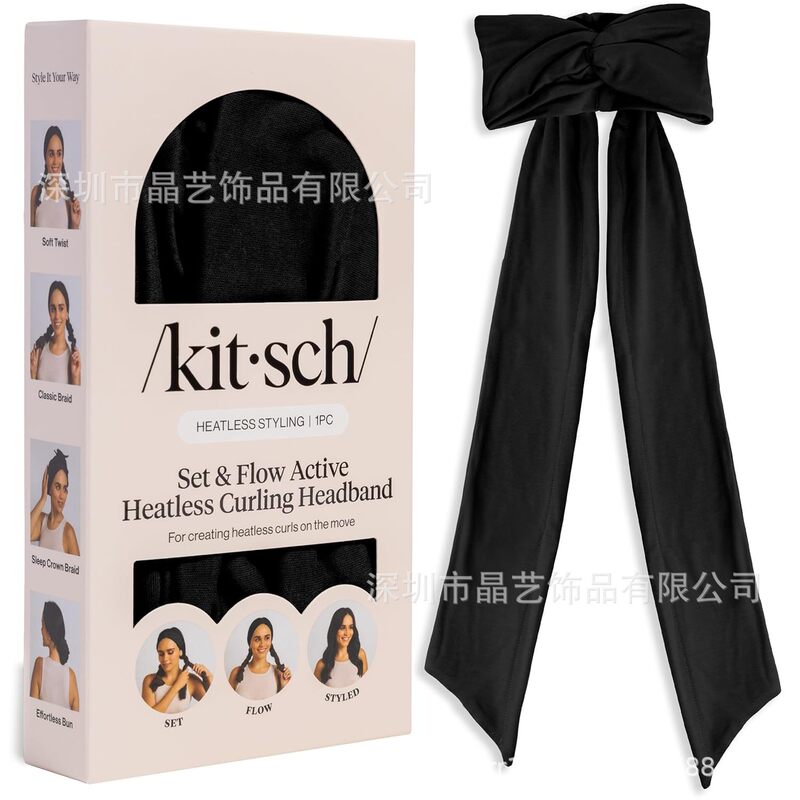 Korean-Style Bowknot Heat-Free Curling Headband, Lazy No-Iron Sleep Curling Magic Tool, Fabric Hairband