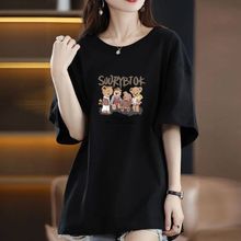 100%纯棉孕妇装夏装T恤时尚款短袖宽松上衣中长款夏季圆领打底衫