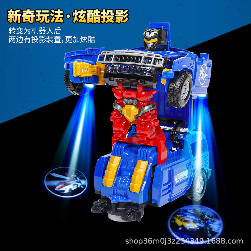 Niños deformación eléctrica todoterreno Hummer acrobacias juguetes giratorios universales proyección de luz de música al por mayor
