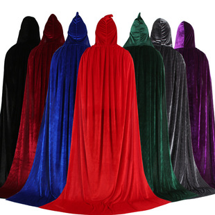 Halloween Cloak Death Cloak Cos Prince Princess Velvet Gold Velvet Cloak Cloak Ready for Adult