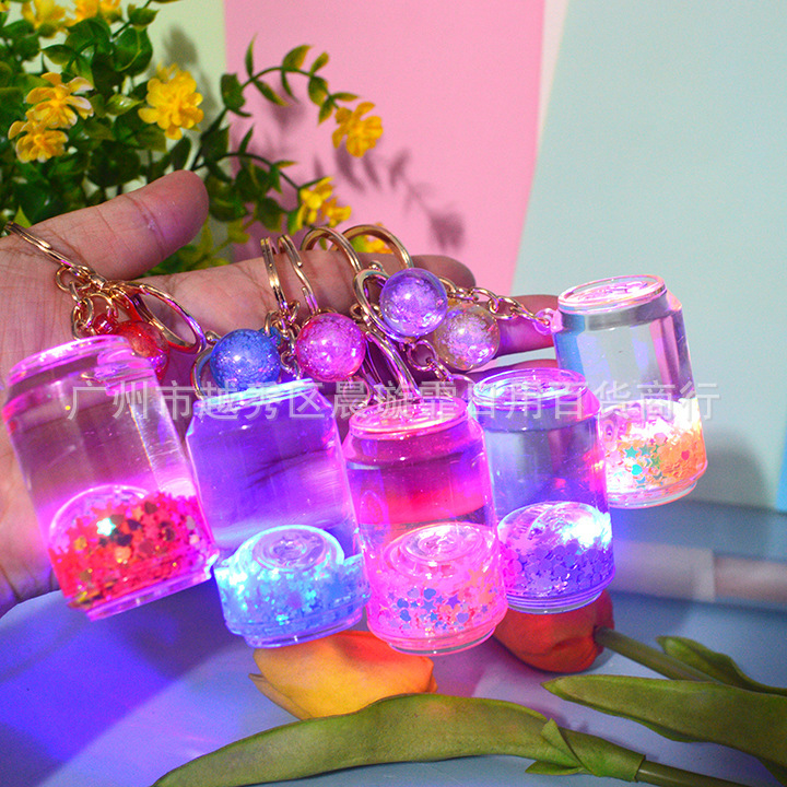 K-Style of Acrylic with Light Luminous Quicksand Can Keychain Pendant Gold Powder Liquid Pendant Grab Machine Pendant K-Style of Acrylic with Light Luminous Quicksand Can Keychain Pendant Gold Powder Liquid Pendant Grab Machine Pendant