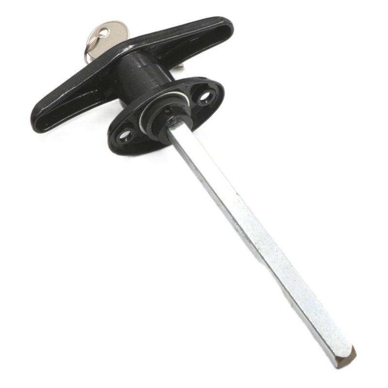 En stock T-tipo mango cerradura negro pintado de aleación de zinc biela chasis máquina Rod T-tipo manija cerradura de la mano