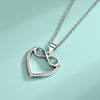 Necklace heart shaped, chain for key bag , jewelry, silver 925 sample, light luxury style, European style, wholesale