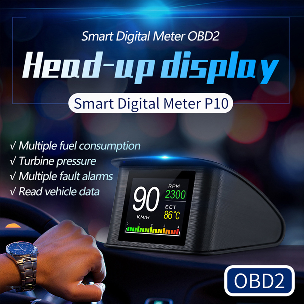 P10 Car Hud Head-Up Display Car Projector Driving Computer Obd2 Head-Up Display High-Definition Digital