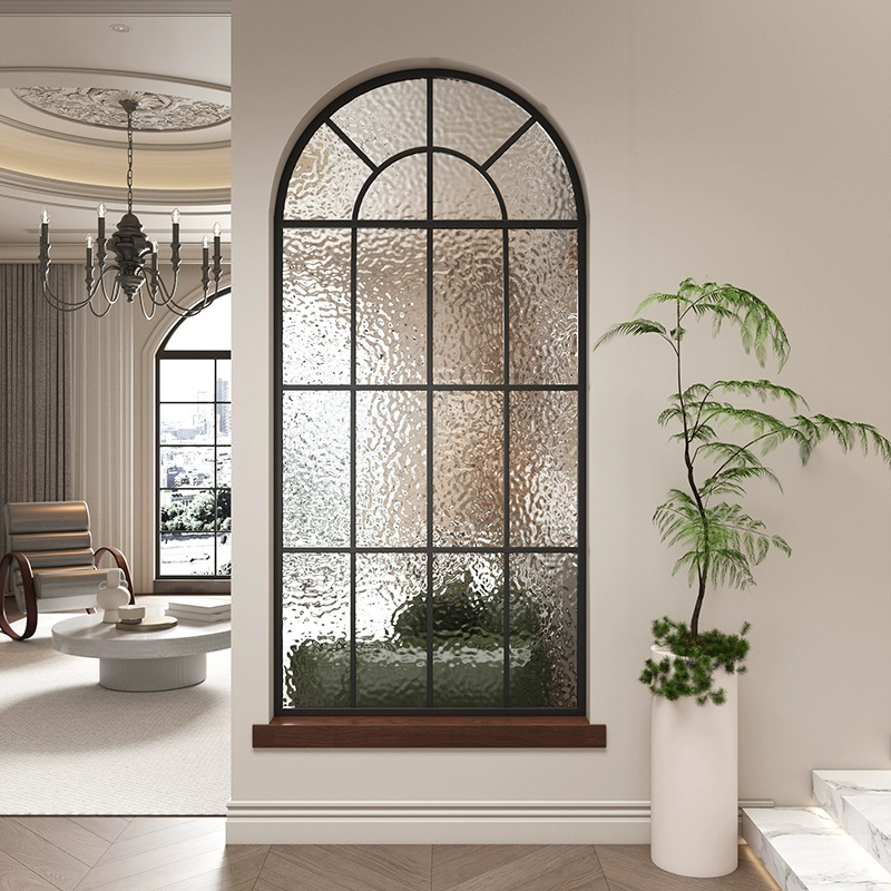 Ventanas deslizantes francesas ventanas retro ventanas de arco de hierro forjado ventanas de vidrio templado ventanas de aluminio particiones decorativas image 5