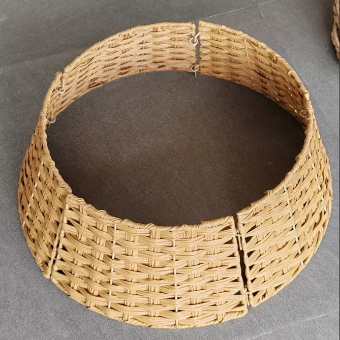 源头厂家圣诞树群 仿藤水葫芦草纸绳 可拆装手工编织树围节日装饰