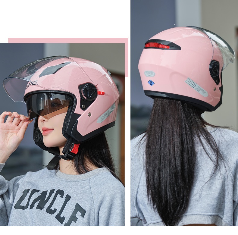 DFG3C certified electric battery motorcycle helmet for men, autumn and winter warm half helmet, women's all-season safety helmet