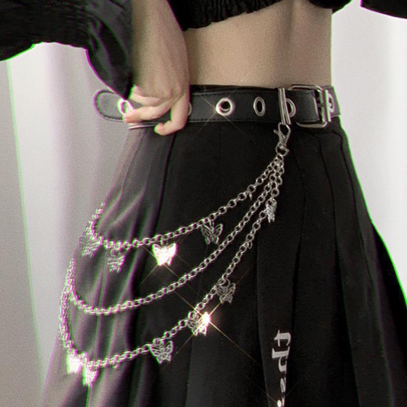 Women's Belt Cool Ins Style Pants Chain Accessories Trendy Hip-Hop Pendant Waist Chain Punk Belt with JK Uniform Dresses