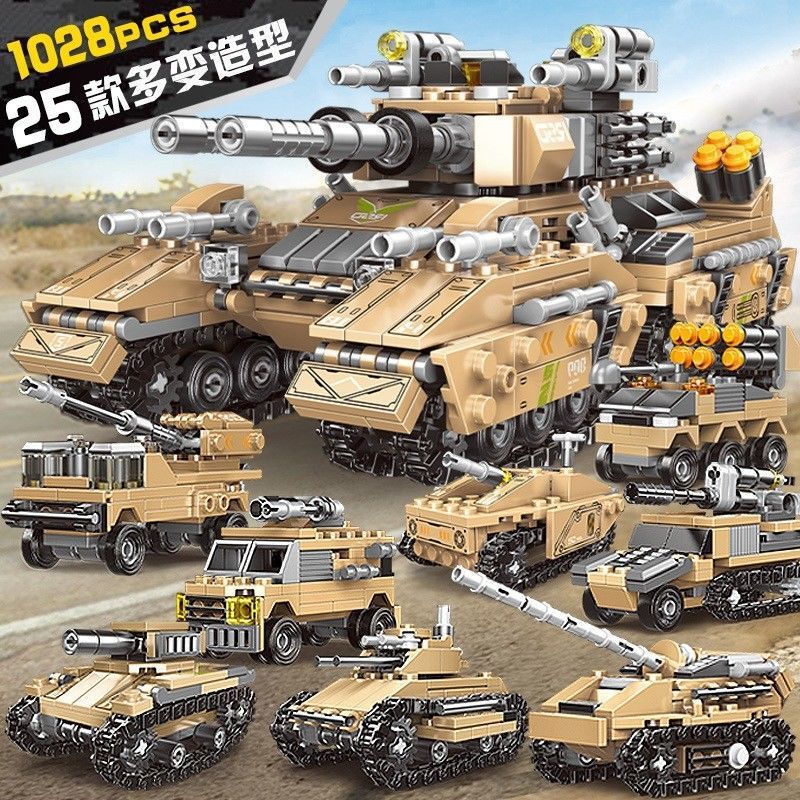 Star Fort 13005 Tank Car Series Military War Educational Assembled Children and Boys Toy Building Blocks Birthday Ceremony
