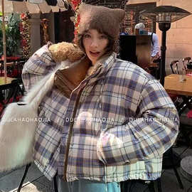 复古高级设计感2025新款女冬棉服韩版宽松立领加厚面包服棉衣外套
