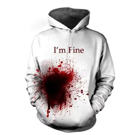 Men's and women's informal European and funny hooded sweatshirts, long-sleeved jerseys with 3D printing, new style Men's and women's informal European and funny hooded sweatshirts, long-sleeved jerseys with 3D printing, new style