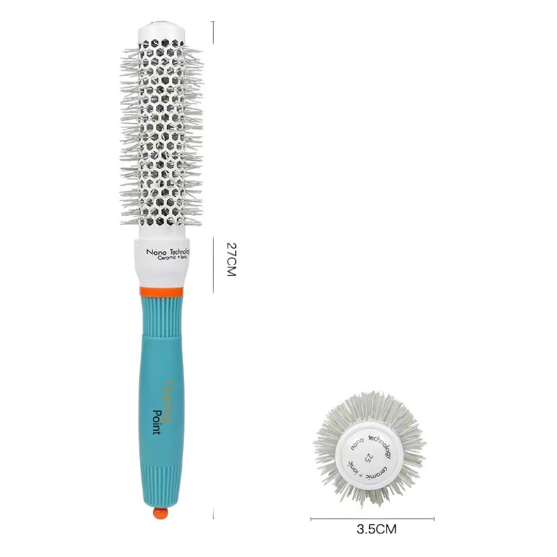 Peine de rodillo de tubo de aluminio de aire de cerámica conductora térmica transfronteriza para mujer, peine curvador cilíndrico, curvador de iones negativos, hebilla interior, peine de estilo de soplado