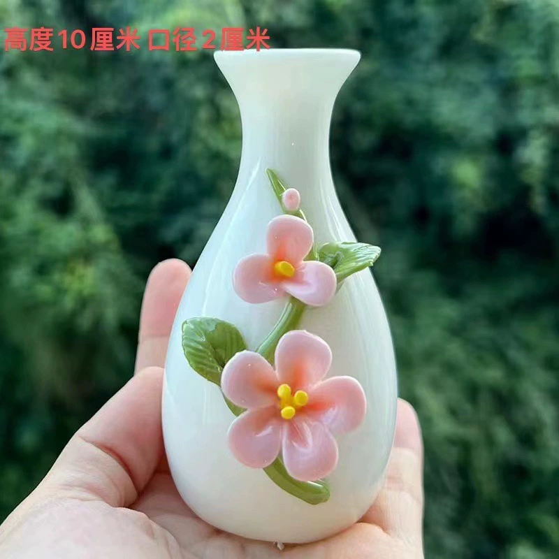 Handmade mini vase flower bottle flower ceramic ornaments dry flower inserting water -breed living room study frame desktop decoration