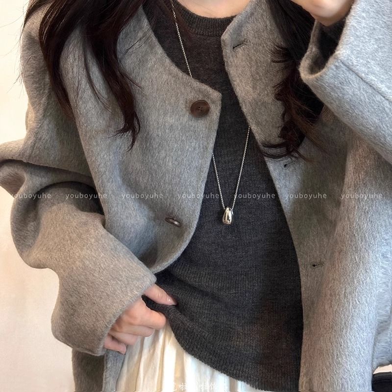 Collier pendentif goutte d'eau minimaliste pour femme, automne-hiver, style simple et élégant, long et décontracté._voghion.com
