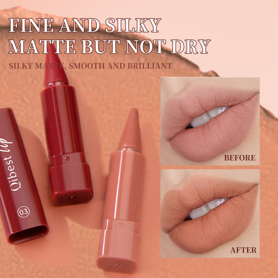 QIBEST durable and easy to color matte matte rotating lipstick pen natural waterproof not easy to decolorization lip liner suit