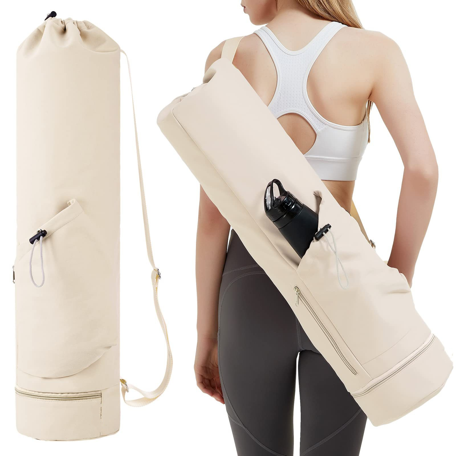 In-Stock Yoga Mat Bag with Water Bottle Pocket and Bottom Wet Bag, Multifunctional Storage Bag for Sports Yoga Mat Strap