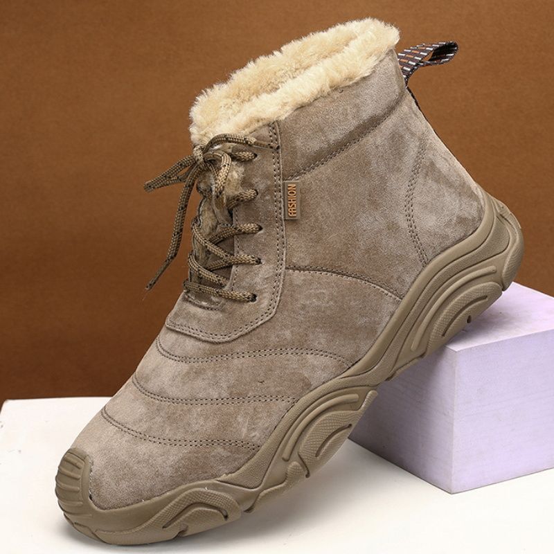 户外冬鞋棉鞋男士雪地靴冬季加绒保暖皮鞋冬天东北高腰高帮鞋