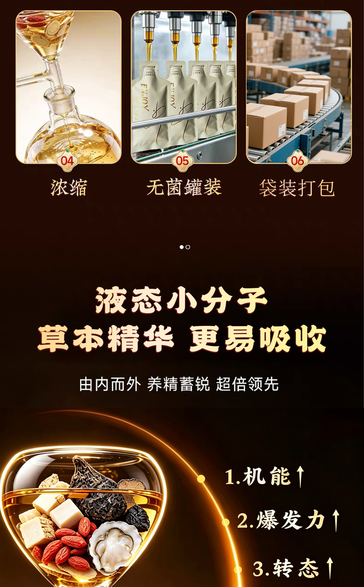 Liu Wei Di Huang Herbal Drink with Huangjing Maca Roucongrong 30ml x 10 Sachets Mens Wellness Tonic quality and texture