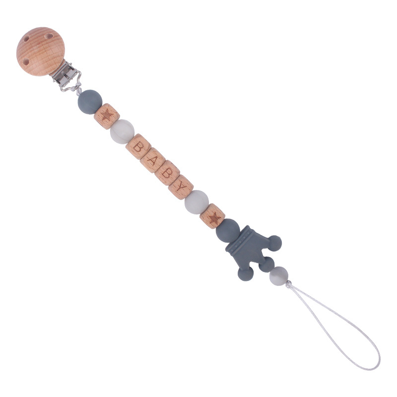 Bebé suministros Beech chupete clip DIY bebé nombre creativo de silicona corona chupete cadena anti-gota cadena