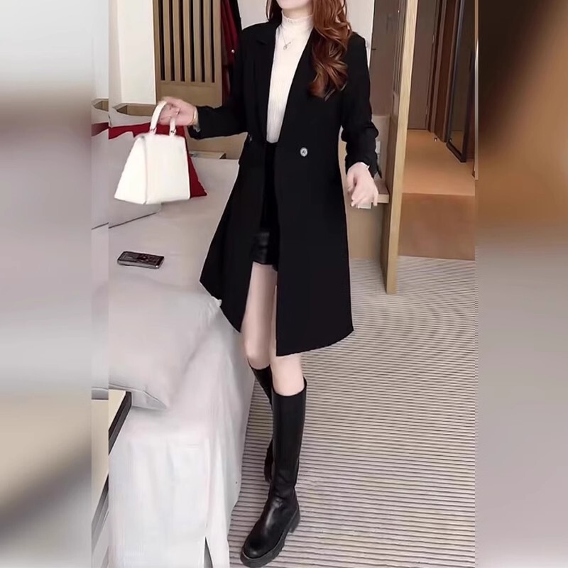 休闲风衣外套女士中长款2025年春秋冬季新款时尚收腰小个子大衣潮|undefined