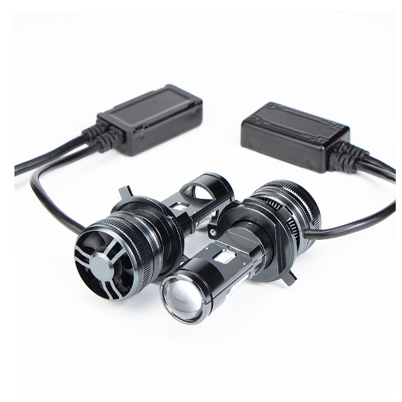 Faros LED de automóviles faro de luz super brillante concentrador de automóviles de modificación del faro ventilador silencioso H4 cerca de luz blanca doble luz