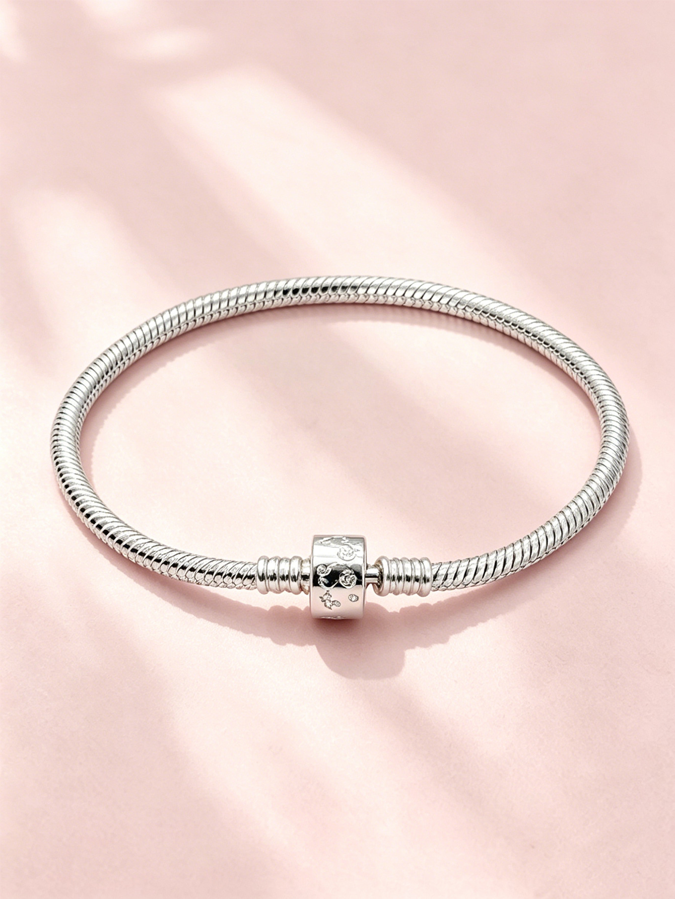Panjia pulsera desmontable bronce simple pulsera plateada de piedra amor copo de nieve cuatro hojas joyas de la luna