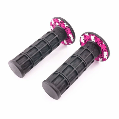 Colorful Anti-Slip Handlebar Grips — Motorcycle Handle Cover - black-powder-pair
