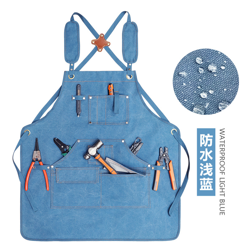 Comercio exterior engrosada lienzo delantal impermeable moderno simple ropa de trabajo estilo industrial hecho a mano electricista carpintería delantal al por mayor