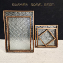 复古木质茶盘海棠花托盘古风点心果盘茶杯盘长方形木制托盘