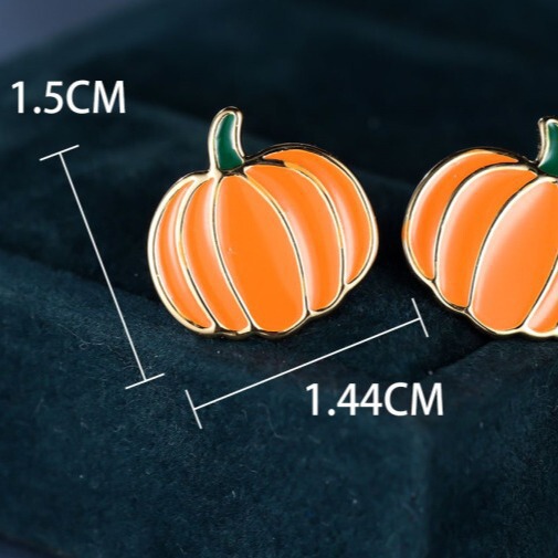 国境を越えたshein新オレンジ色のカボチャハロウィーンピアスシンプルなハロウィーンピアス卸売り|undefined