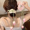 Sophisticated hair rope with tassels, hair accessory, flowered