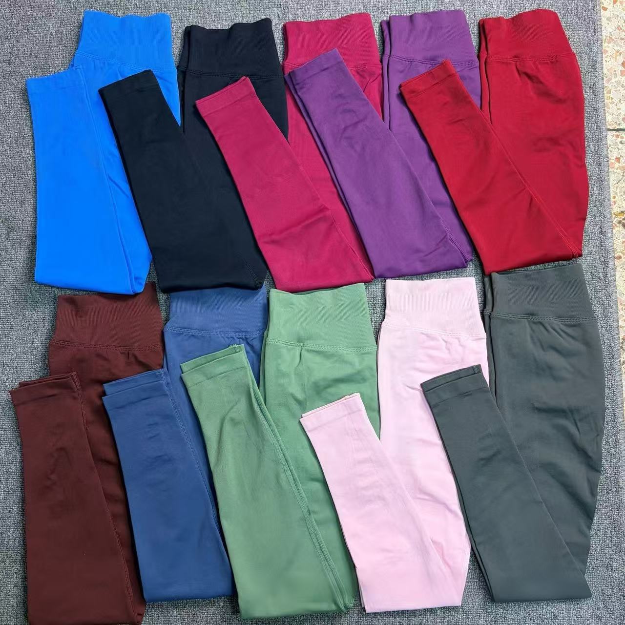Pantalones de fitness dfyne Aliexpress ajustados, cintura plástica, caderas, pantalones deportivos sin costuras, Europa y América.