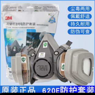 3M620E Protective Mask 620P Anti-Chemical Spray Paint Odor Dust-Proof 6200 Double Tank Respiratory Protection Set