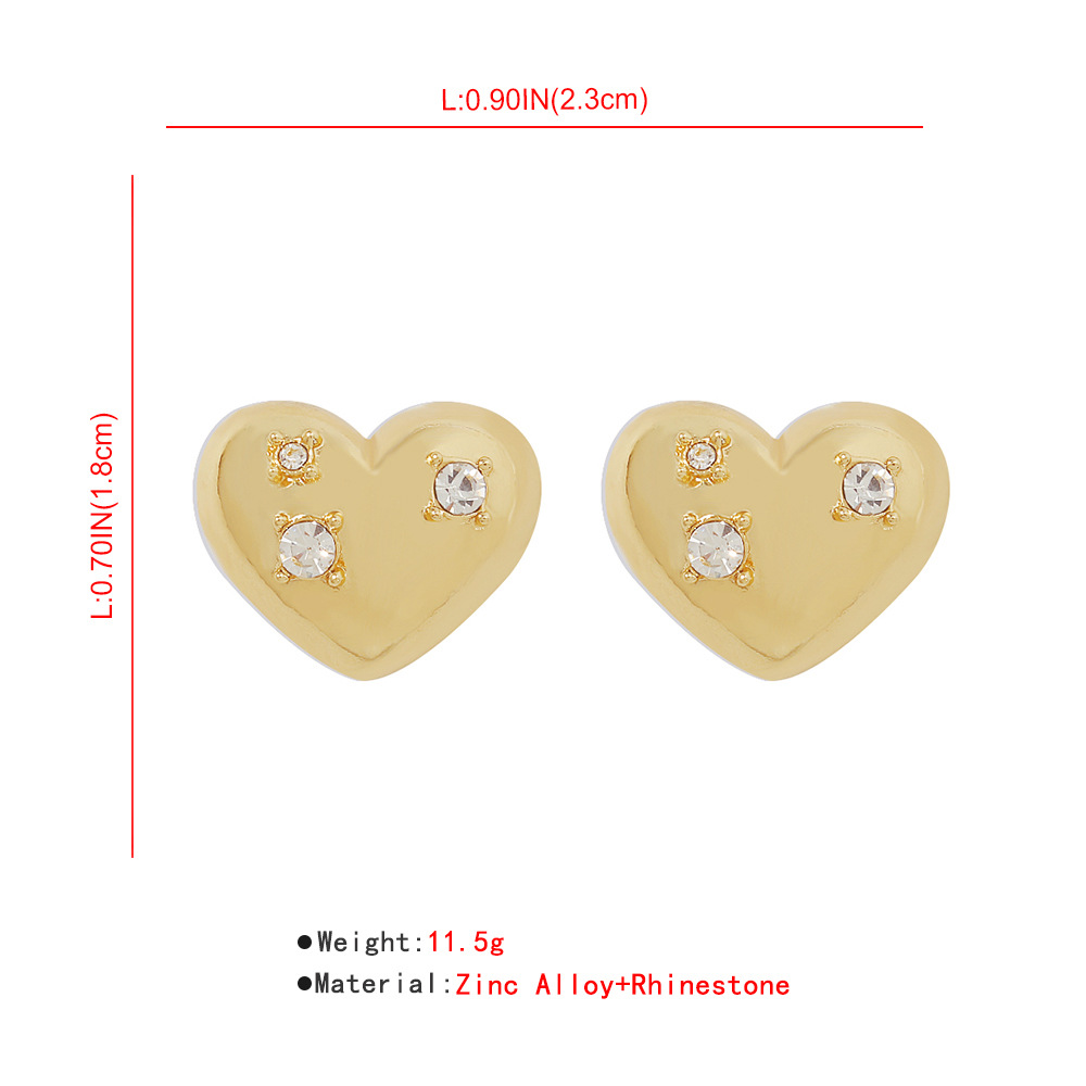 Fashion Heart Imitation Diamond Geometric Earrings display picture 1