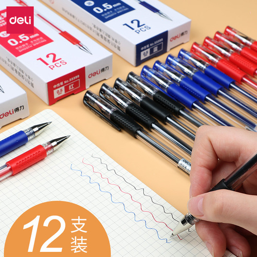 Deli gel pen office supplies 6600es/33399 signature pen conference pen 0.5mm water pen 12 pieces wholesale