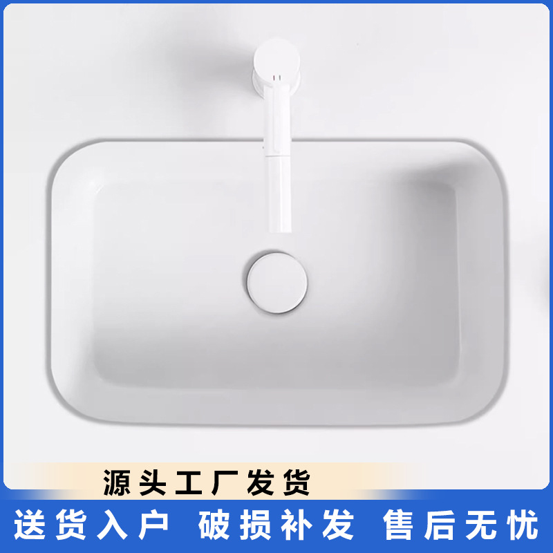 lavabo cuadrado de gran capacidad lavabo cerámico de fondo plano incrustado lavabo único lavabo de lavabo de baño redondo lavabo de lavabo