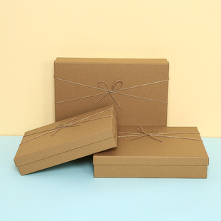 Brown Packing Paper Gift Box Packaging Boxed Photo Frame Short-Sleeved Book Gift Empty Box Birthday Gift Empty Box Gift Box Customization