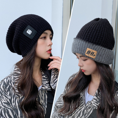 Women's Winter Casual Universal Beanie Cap, Knitted Korean Style Puff Cap for Autumn and Winter, Ear Protection, Warm and Cozy Postpartum Hat